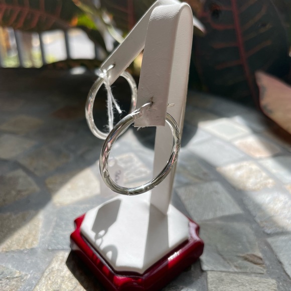 SOLD ⭐️ Sterling Silver Hoop Earrings - Picture 4 of 13